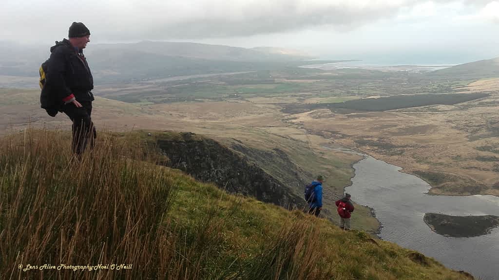 Beautiful landscape view on hillwalking route Dowdys Wire - Loch Cam Calláin Loop